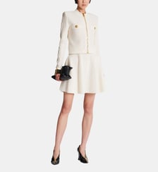 Jupe patineuse en maille croco Balmain