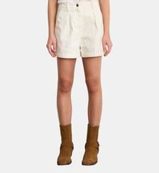 Short en denim écru à pinces - BAHYA Pablo
