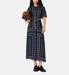 Robe longue fluide imprimée Maje