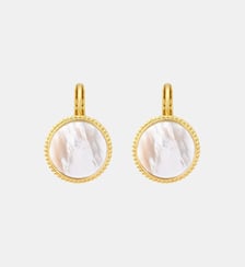 Boucles d'oreilles dormeuses rondes   doré à l'or fin - Ashanti Satellite