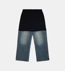 Pantalon en molleton et denim MM6 Maison Margiela