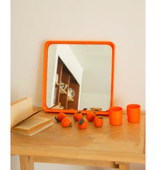 Miroir orange au style rétro Igor N°1167 - Produit chiné Debongout
