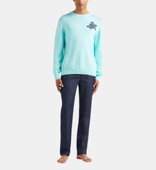 Pullover en coton et cachemire ras-du-cou Tortue Vilebrequin