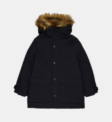 Veste matelassée avec capuche en fausse fourrure Diesel Kids
