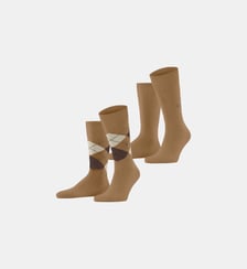 Chaussettes Everyday Argyle Mix 2-Pack Coton Opaque Burlington