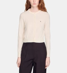 Cardigan court col rond rembourré Sandro