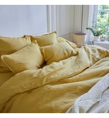 Housse de couette en lin lavé, NATURELLEMENT LIN Blanc Cerise