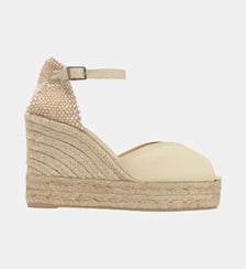 Sandales compensées en coton bio et jute tressée à bride cheville BIANCA Castaner