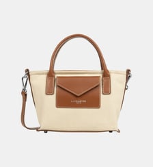 Sac cabas mini en coton et cuir Lancaster
