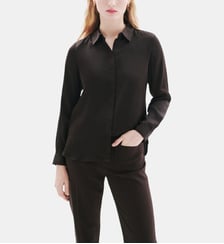 Chemise cjamie1 100% soie - Motif uni - Coupe droite Caroll