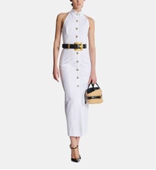 Robe Bodycon dos-nu en popeline Balmain