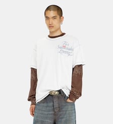 T-shirt avec poche poitrine et imprimé graphique Diesel