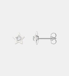 Clous d'oreilles étoile ornés d’une pierres blanches et d’émail à froid blanc Thomas Sabo