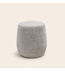 Pouf LEAH  Tissu en bouclette chinée et fils colorés Madura