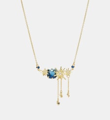 Collier plastron étoiles dorées et pierres bleues Les Néréides