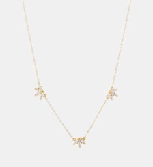 Collier pétales zirconium en argent garanti doré Balaboosté