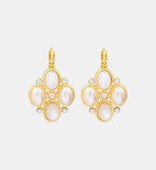Boucles d'oreilles dormeuses nacrées Océane  doré à l'or fin - Oceane Satellite