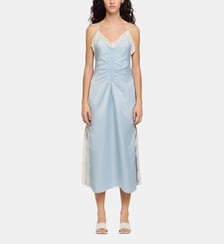 Robe longue satinée à bretelles Sandro