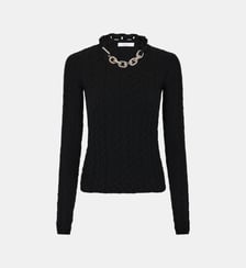 Pull XL Link ajusté en laine et cachemire Rabanne