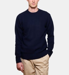 Pull Col Rond Marine en laine et cachemire Atelier Privé