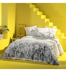 Housse de couette percale de coton lavé imprimé multicolore ecru Escapades magiques naturel Garnier Thiebaut