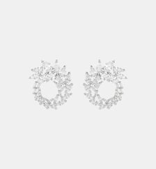 Anneaux d'oreilles Mesmera, Taille marquise, Métal rhodié Swarovski