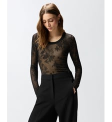 T-shirt en dentelle florale Pinko