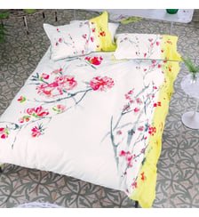 Housse de couette imprimée en satin de coton, ORIENTAL FLOWER Designers Guild