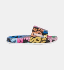 Claquettes avec logo multicolore all-over Dsquared2