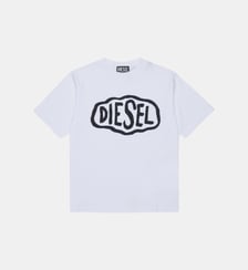 T-shirt à col rond avec logo Diesel Kids