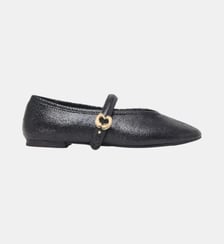 Ballerines en cuir embossé Maje