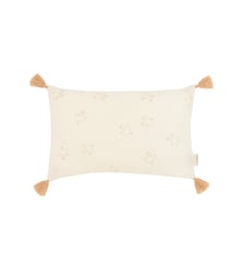 Coussin rectangulaire avec pompons en double gaze de coton lavé Wabi-Sabi Nobodinoz