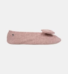Chaussons Ballerines ultra confortables, semelle en cuir, détail grand nœud Isotoner