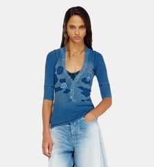 Haut henley avec effets shadow-patch Diesel