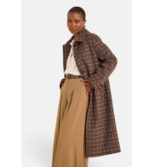 Manteau Long En Laine Mélangée À Carreaux Constant Maison 123