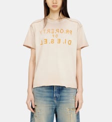 T-shirt en coton classique avec appliqué D Diesel