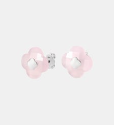 Puces, quartz rose poudre, or blanc Morganne Bello