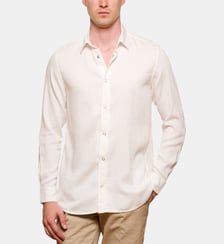 Chemise unie fluide écru boutons pressions Atelier Privé