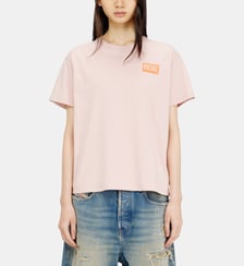 T-shirt en jersey de coton biologique avec encolure ras-du-cou et imprimé logo Diesel