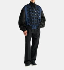 Bomber à brandebourgs en satin Balmain