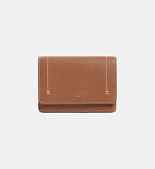 Petit porte cartes à rabat Louison en cuir grainé Le Tanneur