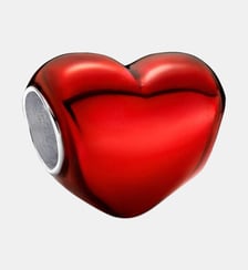 Charm Cœur Rouge Métallique Pandora