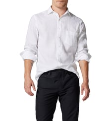 Chemise unie slim en lin manches longues Coromandel unisexe Rodd & Gunn