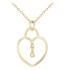 Collier Grand Lucchetto en Plaqué Or avec diamant blanc La Garçonne Diamant