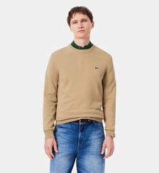 Pull coton uni col rond Lacoste