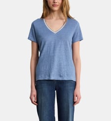 T-shirt V en lin et lurex - TINAEL Pablo