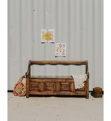 Banc coffre en bois Antoine N°359- Produit chiné Debongout
