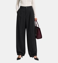 Pantalon de tailleur large en laine mélangée The Kooples