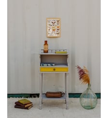 Meuble d'appoint en bois gris et jaune Gaëlle N°1488- Produit chiné Debongout