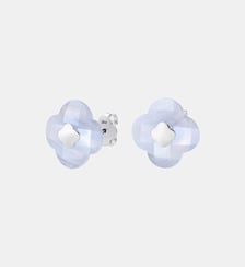 Puces, agate bleue dentelle, or blanc Morganne Bello